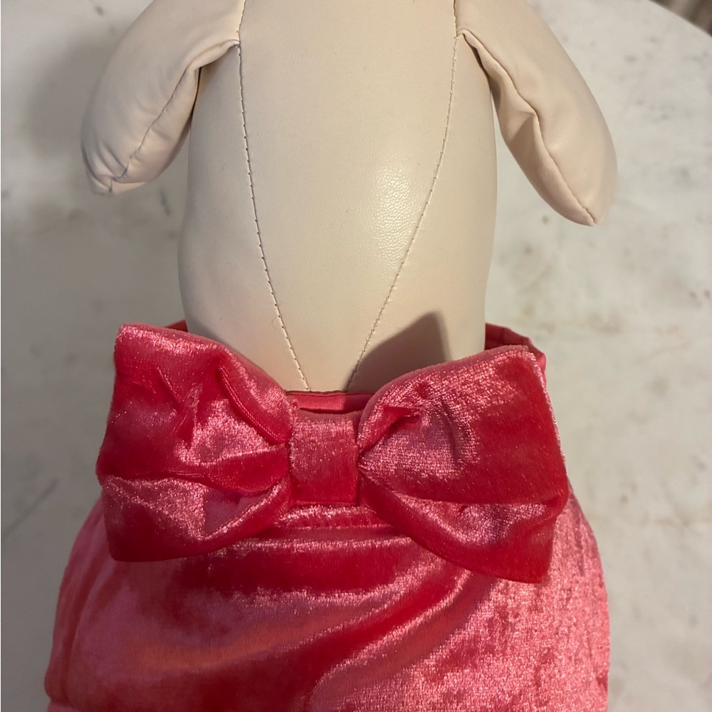 Pink Dog Coat with Bow Velcro Closure Size Large NWT